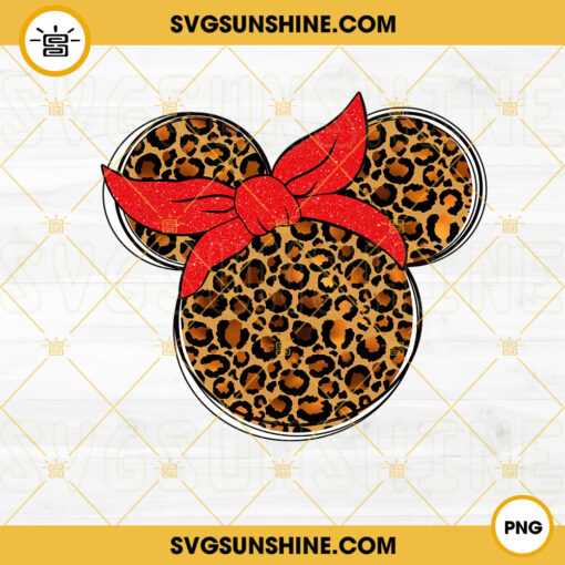 Leopard Minnie Ears PNG, Leopard Print Minnie Head PNG, Disney Family Trip PNG