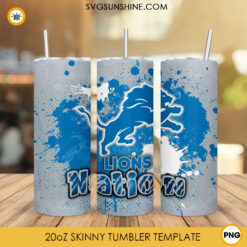 Lions Nation Tumbler Wrap PNG, Detroit Lions 20oz Skinny Tumbler PNG Sublimation File Digital Download