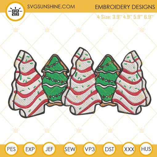 Little Debbie Christmas Tree Cake Embroidery Design File