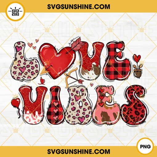 Love Vibes PNG, Leopard Print PNG, Retro Valentine PNG, Valentine’s Day PNG Digital Download