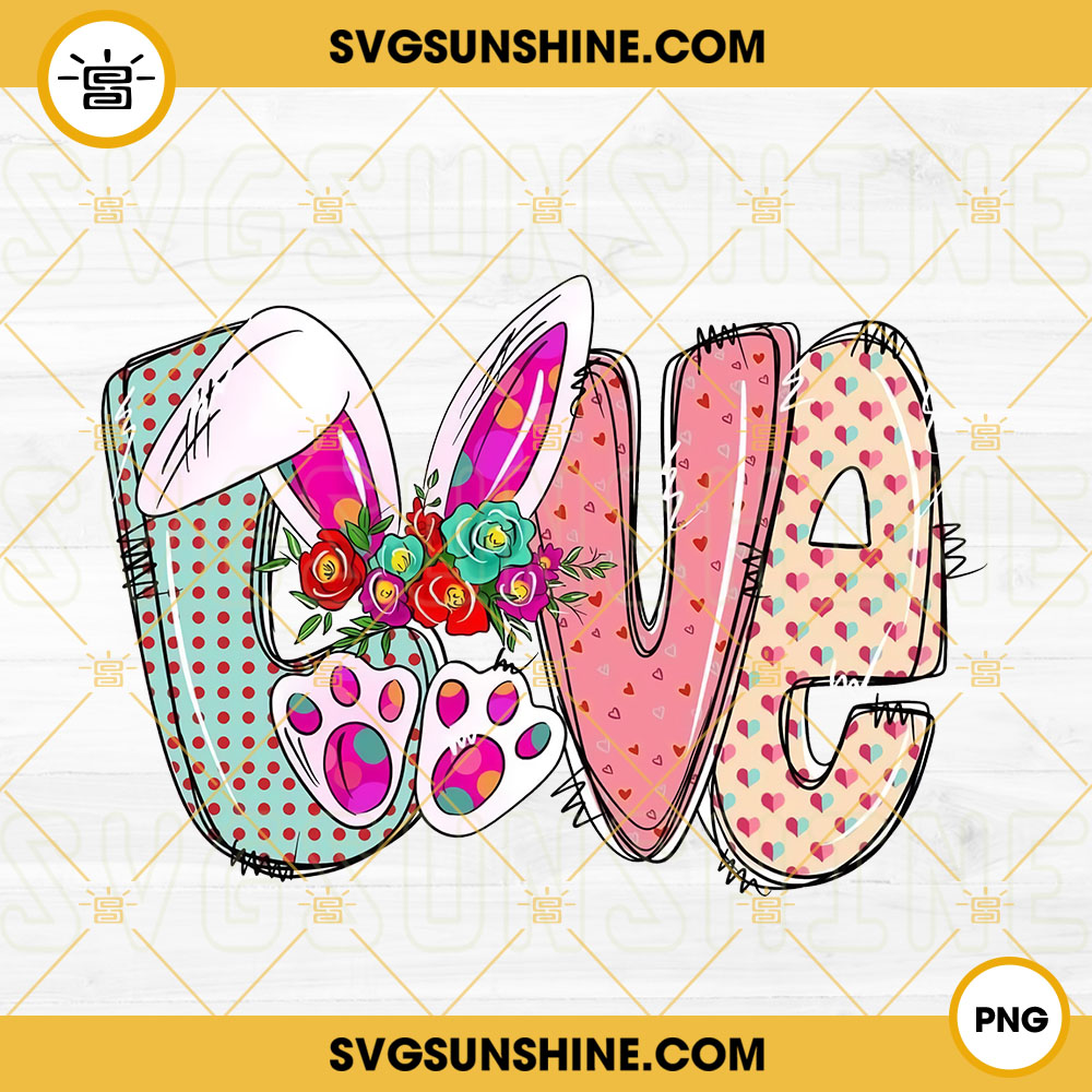 Love Bunny PNG, Easter PNG, Easter Bunny PNG Sublimation