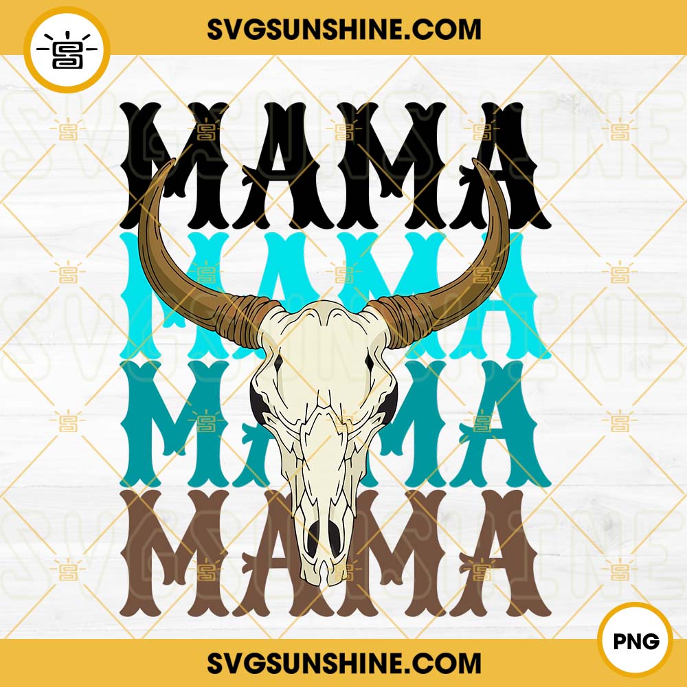 Mama Bull Skull PNG, Western PNG, Boho PNG Sublimation Design