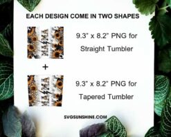 Mama Sunflower And Leopard 20oz Skinny Tumbler Wrap PNG