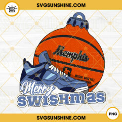 Memphis Basketball Merry Swishmas PNG, Memphis Grizzlies Basketball Christmas Ornament PNG