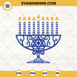 Hanukkah Menorah SVG, Happy Hanukkah SVG, Chanukah Jewish Holiday SVG PNG DXF EPS