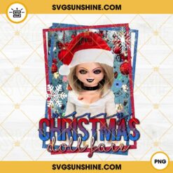 Merry Christmas Doll Face PNG, Horror Tiffany Christmas PNG, Horror Movie Christmas PNG