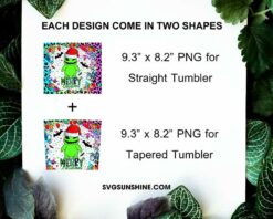 Merry Christmas Oogie Boogie 20oz Skinny Tumbler Template PNG, Nightmare Before Christmas Tumbler PNG File Digital Download