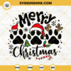 Merry Christmas Paws SVG, Paws With Santa Hat SVG, Christmas Dog SVG PNG DXF EPS