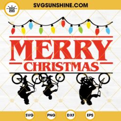 Merry Christmas Stranger Things SVG, The Upside Down SVG, Xmas Lights SVG, Stranger Things Merry Christmas SVG