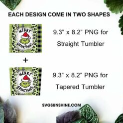 Merry Grinchmas 20oz Skinny Tumbler Template PNG, Leopard Pattern Grinch Tumbler PNG File Digital Download
