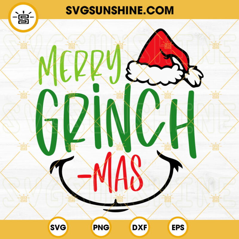 Merry Grinchmas SVG, Grinch Face SVG, Christmas Grinch SVG PNG DXF EPS ...