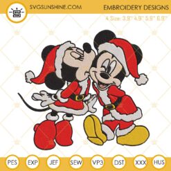 Mickey And Minnie Christmas Embroidery Designs, Disney Christmas Embroidery Design Pattern