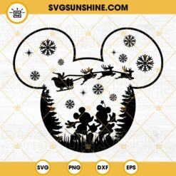 Mickey Christmas SVG, Mickey Santa SVG, Christmas SVG, Holiday SVG, Mouse Ears Christmas SVG PNG DXF EPS