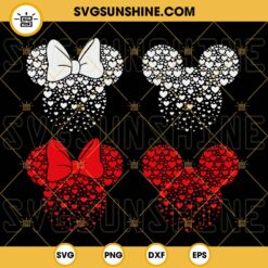 Mickey Minnie Mouse Hearts SVG Bundle, Mickey Minnie Valentine's Day SVG, Disney Love SVG Cut File