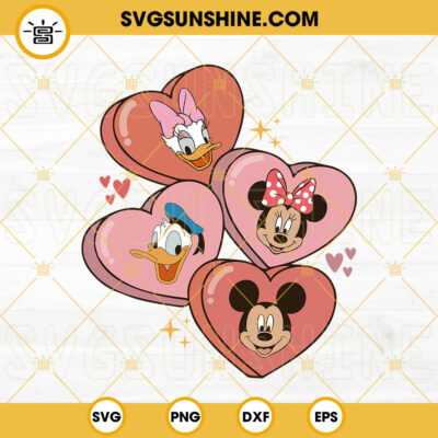 Mickey Minnie Mouse Hearts SVG Bundle, Mickey Minnie Valentine's Day