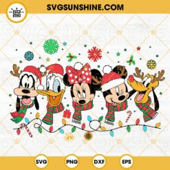 Mickey Mouse And Friends Christmas SVG, Christmas Disney Character SVG, Christmas Friends SVG, Santa Hat SVG