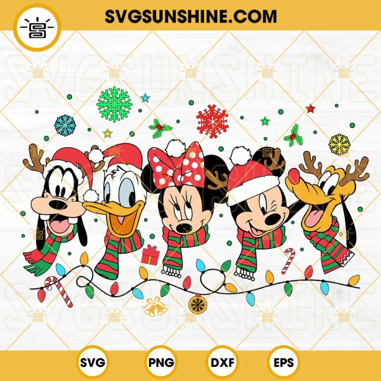 Mickey Mouse And Friends Christmas SVG, Christmas Disney Character SVG ...