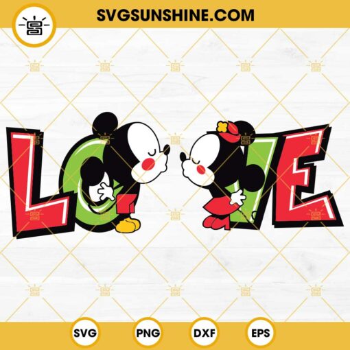 Mickey Minnie Love Valentines Day SVG PNG DXF EPS Files