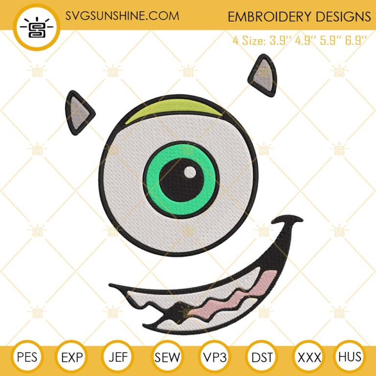 Mike Wazowski Embroidery Design Monsters Inc Embroidery File