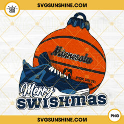 Minnesota Basketball Merry Swishmas PNG, Minnesota Timberwolves Basketball Christmas Ornament PNG