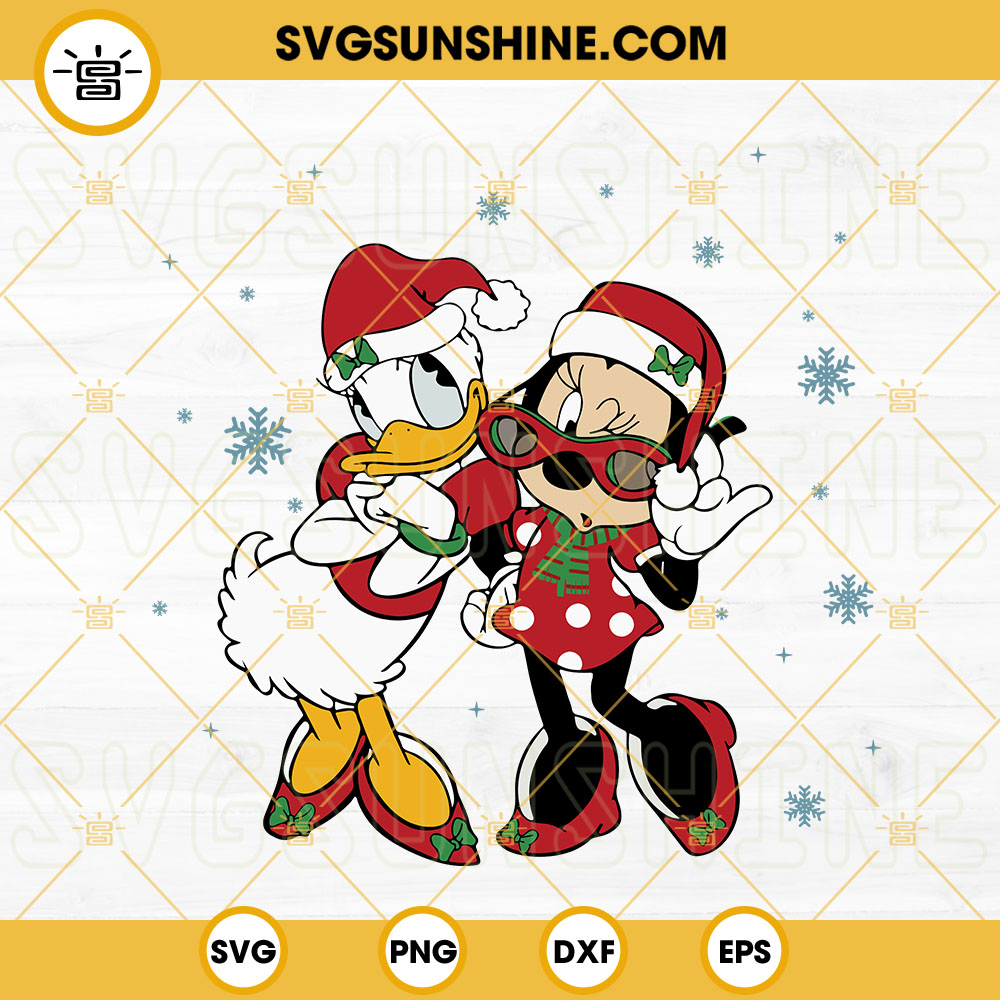 Minnie And Daisy Christmas SVG, Disney Bestie SVG, Disney Characters Christmas SVG PNG DXF EPS