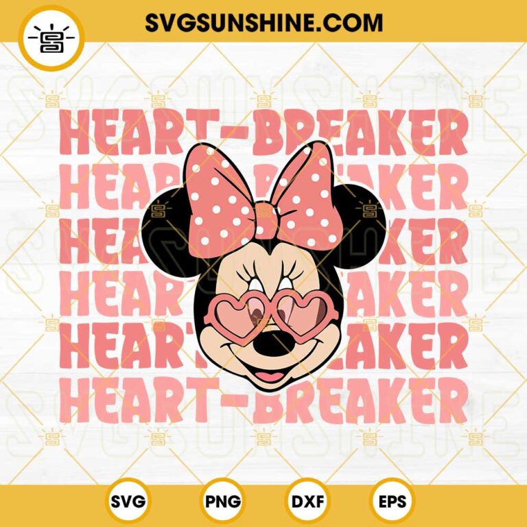 Minnie Mouse Heart Breaker Svg Minnie Valentines Svg Happy Valentine
