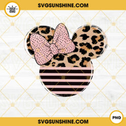 Minnie Mouse Leopard PNG, Minnie Mouse Head PNG, Leopard Mouse Ears PNG