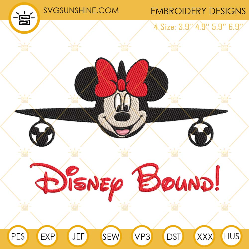 Disney Bound Minnie Embroidery Design, Disney Vacation Embroidery Files