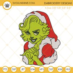 Miss Grinch Christmas Embroidery Designs Files