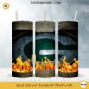 Green Bay Packers Fire And Flame 20oz Skinny Tumbler Template PNG, Green Bay Packers Tumbler Template PNG File Digital Download