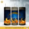 Los Angeles Chargers Fire And Flame 20oz Skinny Tumbler Template PNG, Los Angeles Chargers Tumbler Template PNG File Digital Download