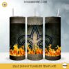 New Orleans Saints Fire And Flame 20oz Skinny Tumbler Template PNG, New Orleans Saints Tumbler Template PNG File Digital Download
