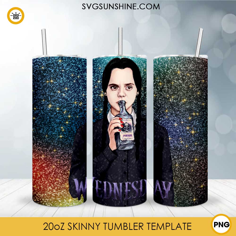Wednesday Drinking Poison Tumbler PNG, Wednesday Addams Tumbler File Digital Download