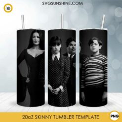 Wednesday Addams Tumbler PNG, The Addams Family 20oz Skinny Tumbler PNG File Digital Download