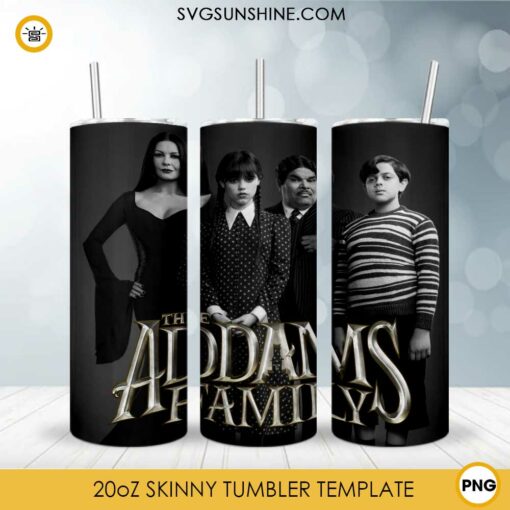 The Addams Family 20oz Skinny Tumbler PNG File Digital Download