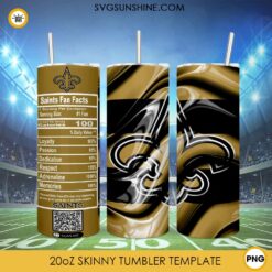 New Orleans Saints Fun Facts 20oz Skinny Tumbler Template PNG, New Orleans Saints Tumbler Template PNG File Digital Download