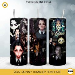 Wednesday Addams 20oz Skinny Tumbler Design PNG File