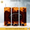 Chicago Bears Fire And Flame Flare On Metal 20oz Skinny Tumbler Template PNG, Chicago Bears Tumbler Template PNG File Digital Download
