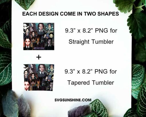 Wednesday Addams Tumbler PNG Design File, Wednesday 20oz Skinny Tumbler PNG File Digital Download