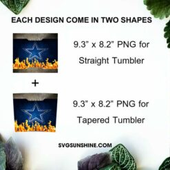 Dallas Cowboys Fire And Flame 20oz Skinny Tumbler Template PNG, Dallas Cowboys Tumbler Template PNG File Digital Download