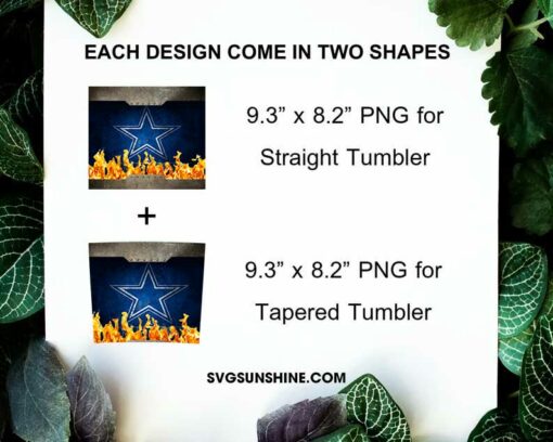 Dallas Cowboys Fire And Flame 20oz Skinny Tumbler Template PNG, Dallas Cowboys Tumbler Template PNG File Digital Download