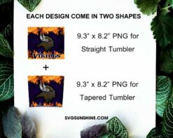 Minnesota Vikings Fire And Flame Flare On Metal 20oz Skinny Tumbler Template PNG, Minnesota Vikings Tumbler Template PNG File Digital Download