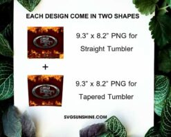 San Francisco 49ers Fire And Flame Flare On Metal 20oz Skinny Tumbler Template PNG, San Francisco 49ers Tumbler Template PNG File Digital Download