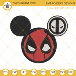Deadpool Mickey Ears Embroidery Design File