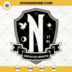 Nevermore Emblem Black White SVG, Wednesday 2022 SVG, Addams Family SVG