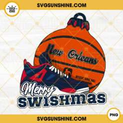 New Orleans Basketball Merry Swishmas PNG, New Orleans Pelicans Basketball Christmas Ornament PNG
