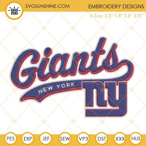 New York Giants Embroidery Designs