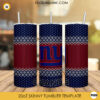 New York Giants Christmas 20oz Skinny Tumbler PNG, NFL Team Football New York Giants Ugly Sweater Tumbler PNG File Digital Download