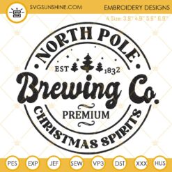 North Pole Brewing Company Christmas Embroidery Design File