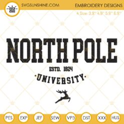 North Pole Univeristy Embroidery Design File